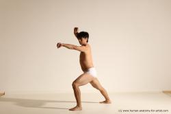 Underwear Martial art Man Asian Moving poses Average Short Black Dynamic poses Academic